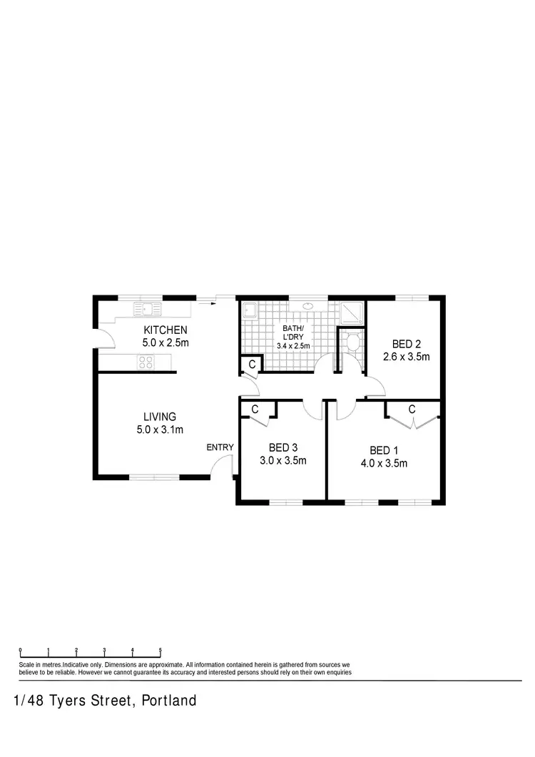 Floorplan of Homely unit listing, 1/48 Tyers Street, Portland VIC 3305