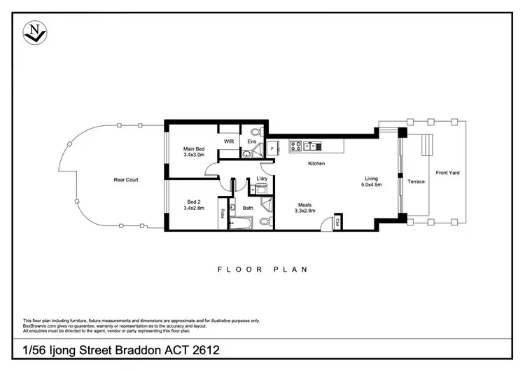 Floorplan of Homely apartment listing, Level G/1/56 Ijong Street, Braddon ACT 2612