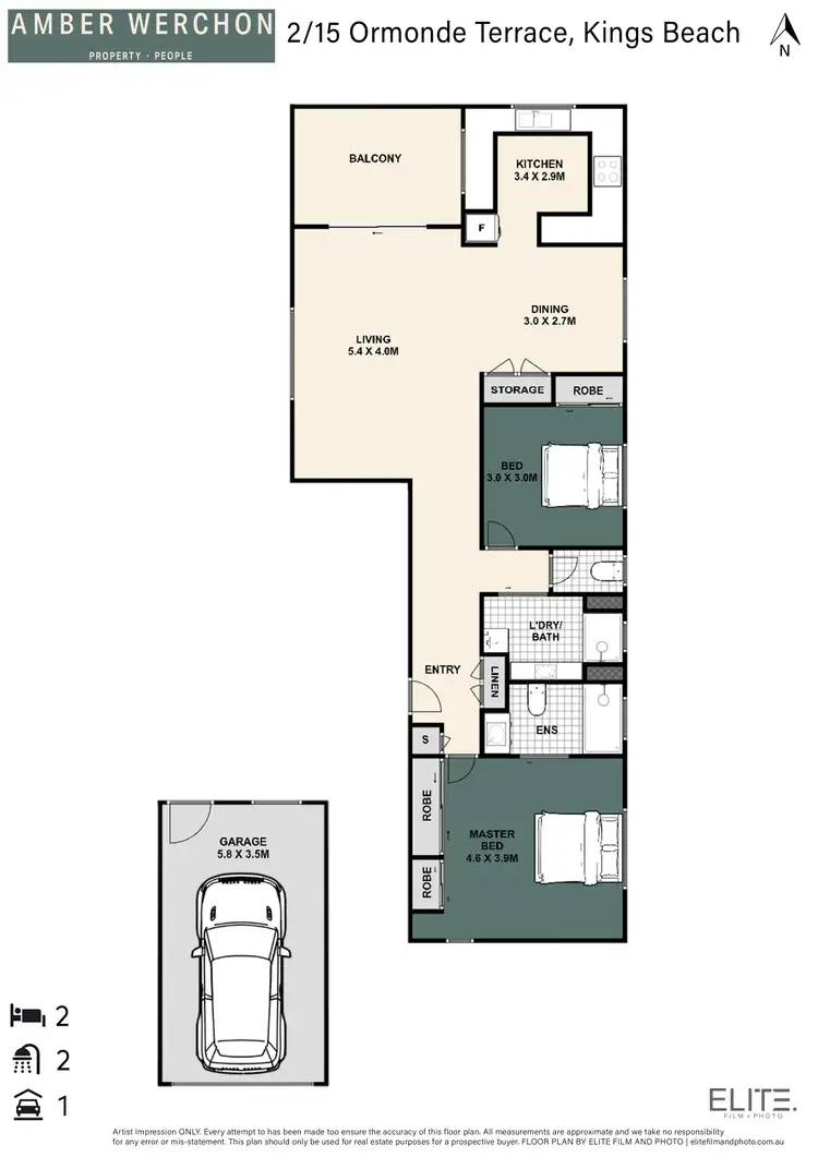 Floorplan of Homely apartment listing, 2/15 Ormonde Terrace, Kings Beach QLD 4551