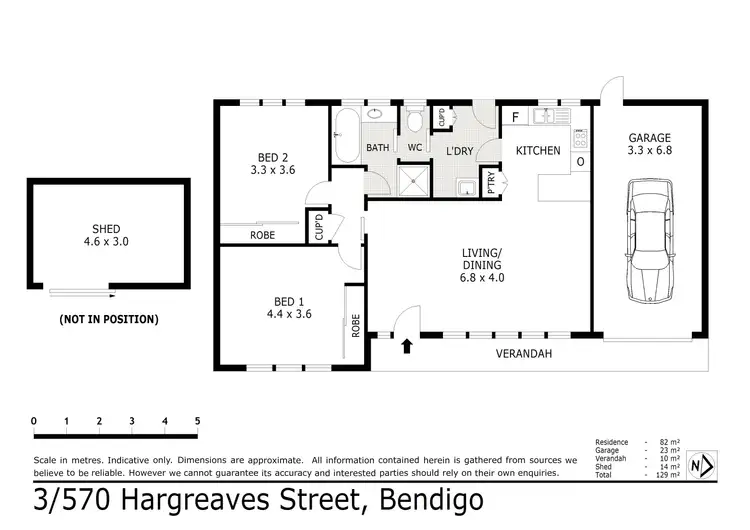 Floorplan of Homely unit listing, 3/570 Hargreaves Street, Bendigo VIC 3550
