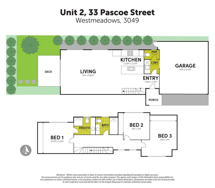Floorplan of Homely townhouse listing, 2/33 Pascoe Street, Westmeadows VIC 3049