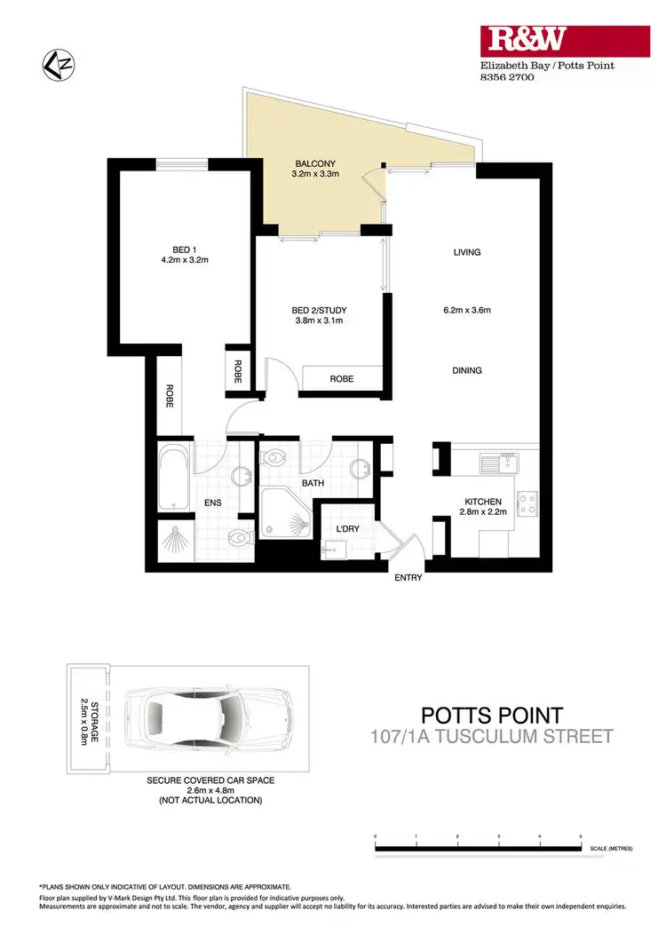 Floorplan of Homely apartment listing, 107/1A Tusculum Street, Potts Point NSW 2011