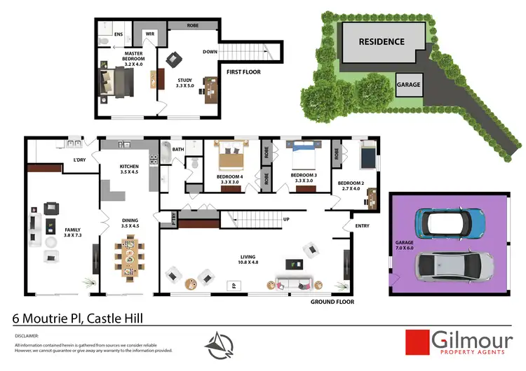 Floorplan of Homely house listing, 6 Moutrie Place, Castle Hill NSW 2154