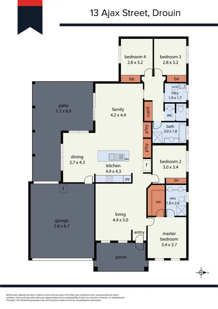 Floorplan of Homely house listing, 13 Ajax Street, Drouin VIC 3818