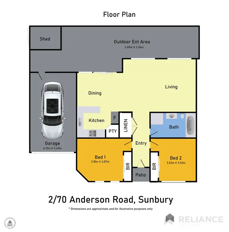 Floorplan of Homely unit listing, 2/70 Anderson Road, Sunbury VIC 3429
