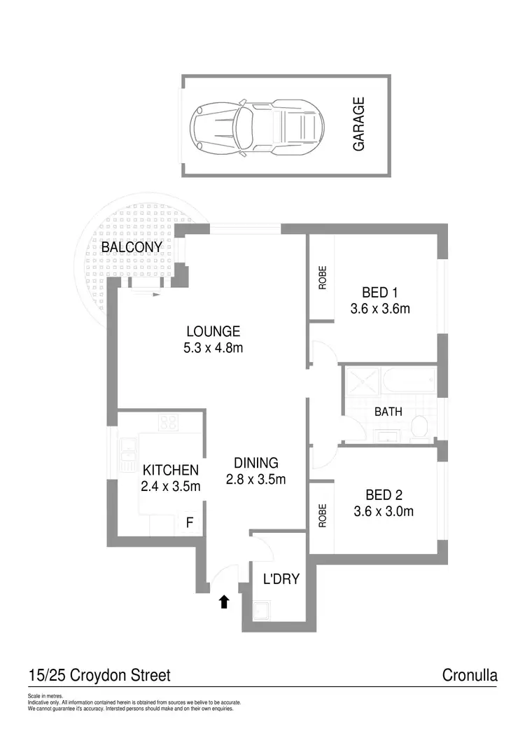 Floorplan of Homely apartment listing, 15/25-27 Croydon Street, Cronulla NSW 2230