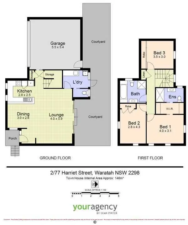 Floorplan of Homely townhouse listing, 2/77 Harriet Street, Waratah NSW 2298
