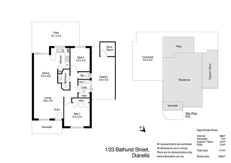 Floorplan of Homely unit listing, 1/23 Bathurst Street, Dianella WA 6059