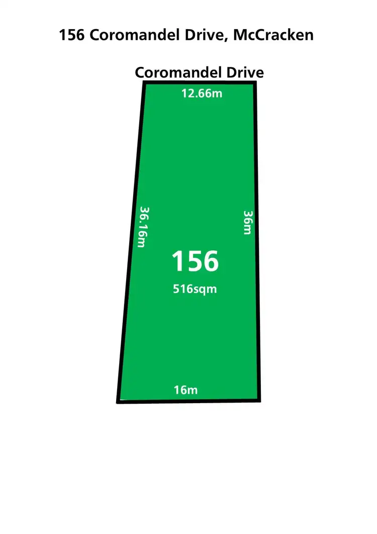 Floorplan of Homely land listing, 156 Coromandel Drive, Mccracken SA 5211