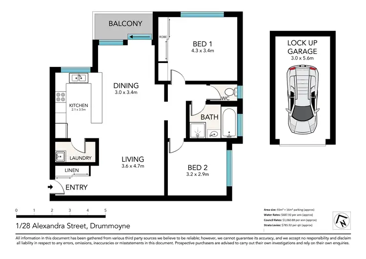 Floorplan of Homely apartment listing, 1/28 Alexandra Street, Drummoyne NSW 2047