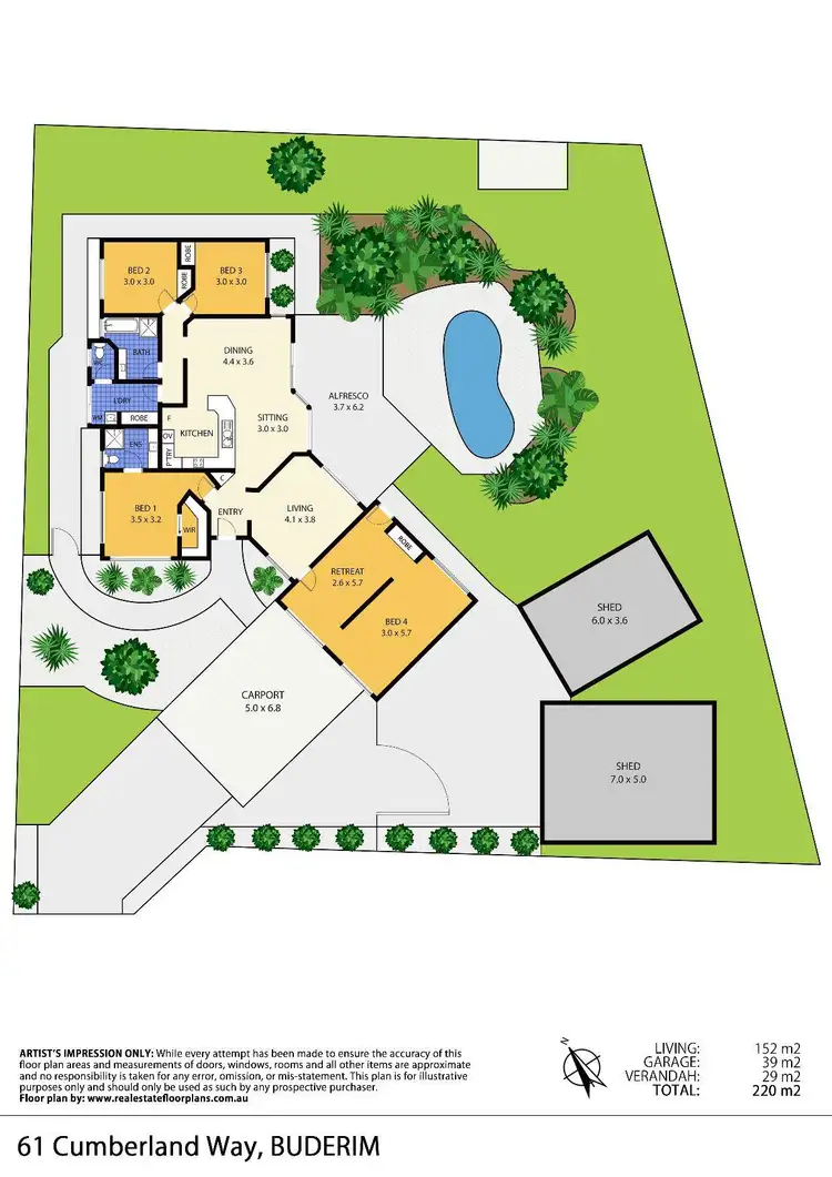 Floorplan of Homely house listing, 61 Cumberland Way, Buderim QLD 4556