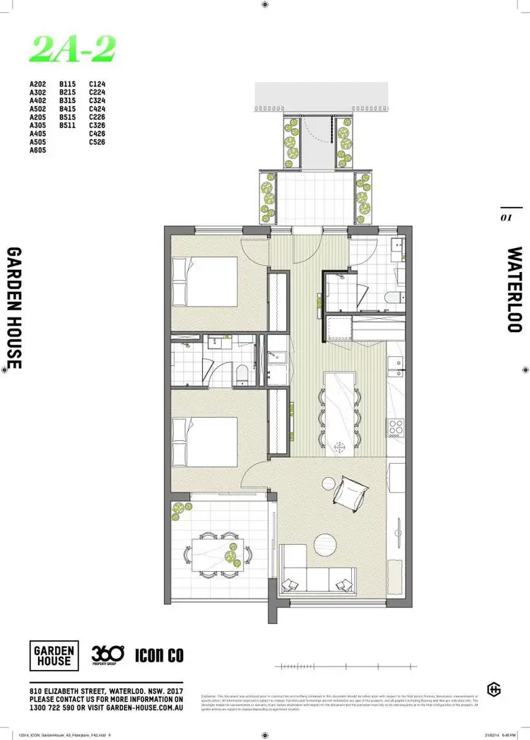 Floorplan of Homely apartment listing, A402/810-822 Elizabeth Street, Waterloo NSW 2017