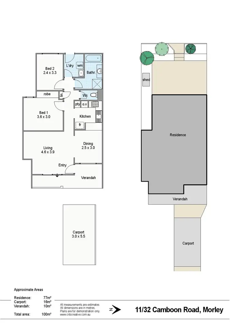 Floorplan of Homely unit listing, 11/32 Camboon Road, Morley WA 6062