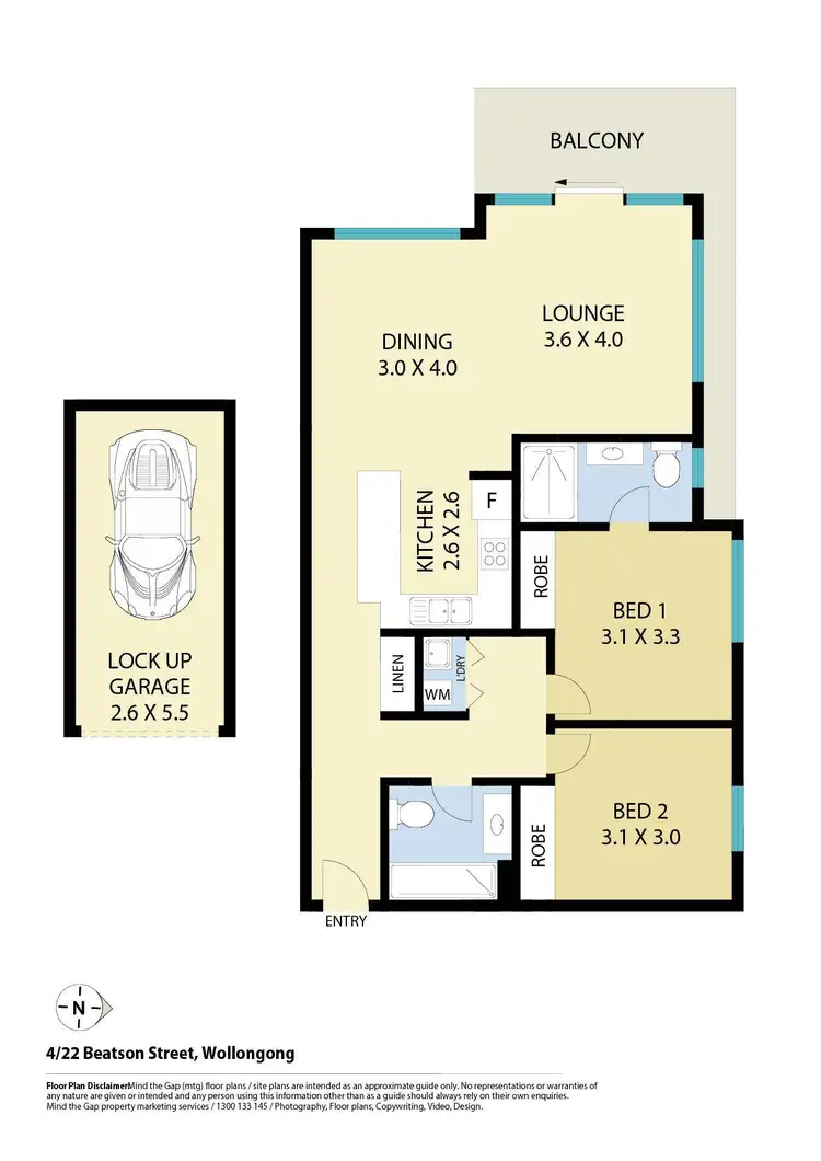 Floorplan of Homely apartment listing, 4/22 Beatson Street, Wollongong NSW 2500
