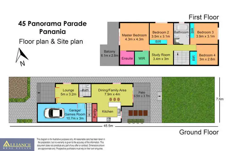 Floorplan of Homely semi-detached listing, 45 Panorama Parade, Panania NSW 2213