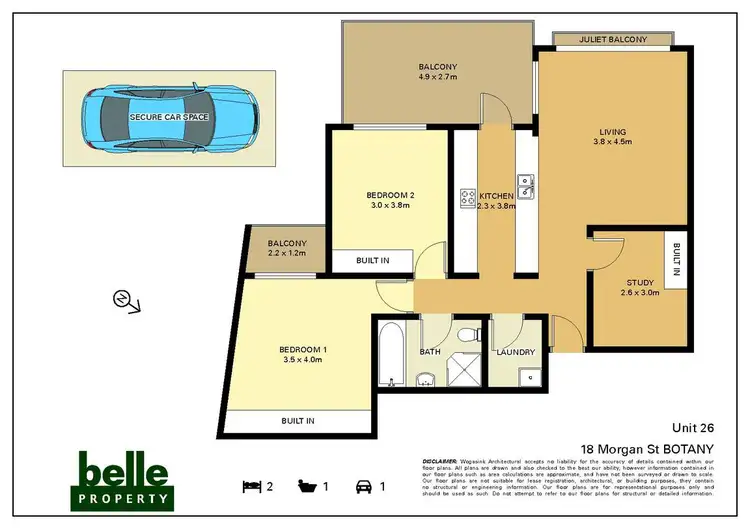 Floorplan of Homely unit listing, 26/18 Morgan Street, Botany NSW 2019