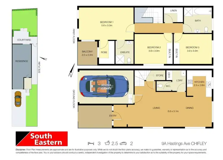 Floorplan of Homely semi-detached listing, 9a Hastings Avenue, Chifley NSW 2036