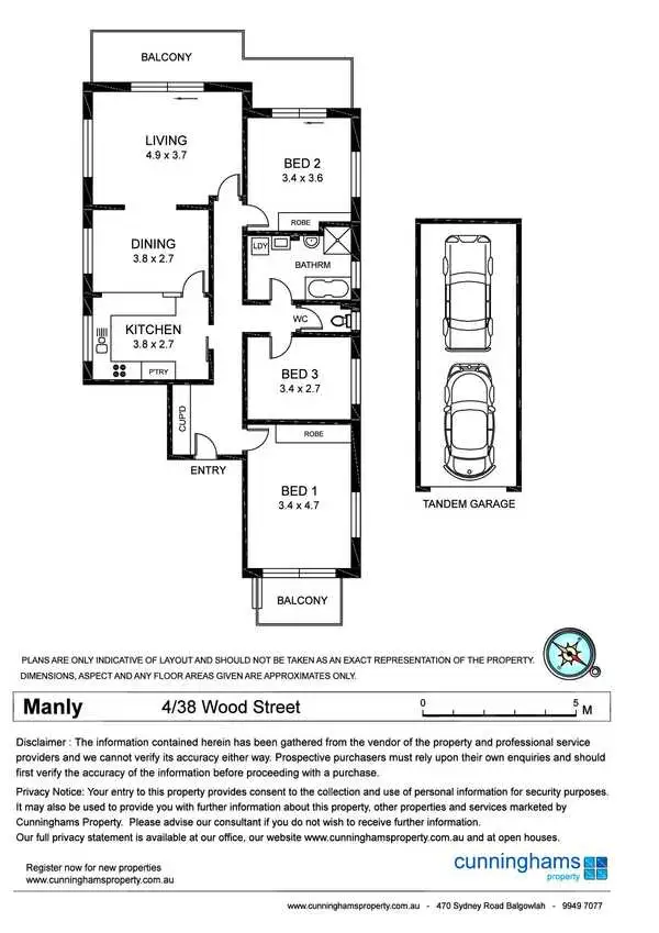 Floorplan of Homely unit listing, 4/38 Wood Street, Manly NSW 2095