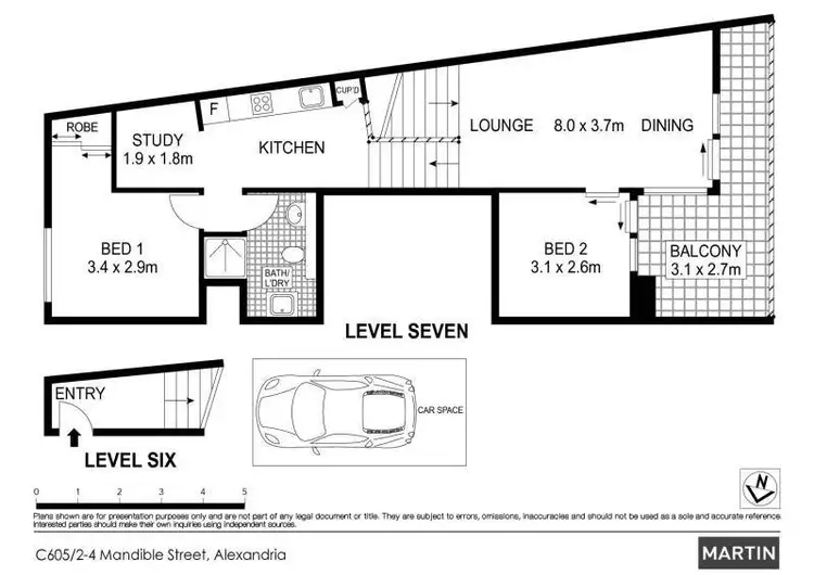 Floorplan of Homely apartment listing, C605/2 Mandible Street, Alexandria NSW 2015