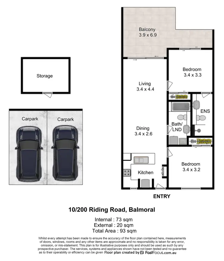 Floorplan of Homely apartment listing, 10/200 Riding Road, Balmoral QLD 4171