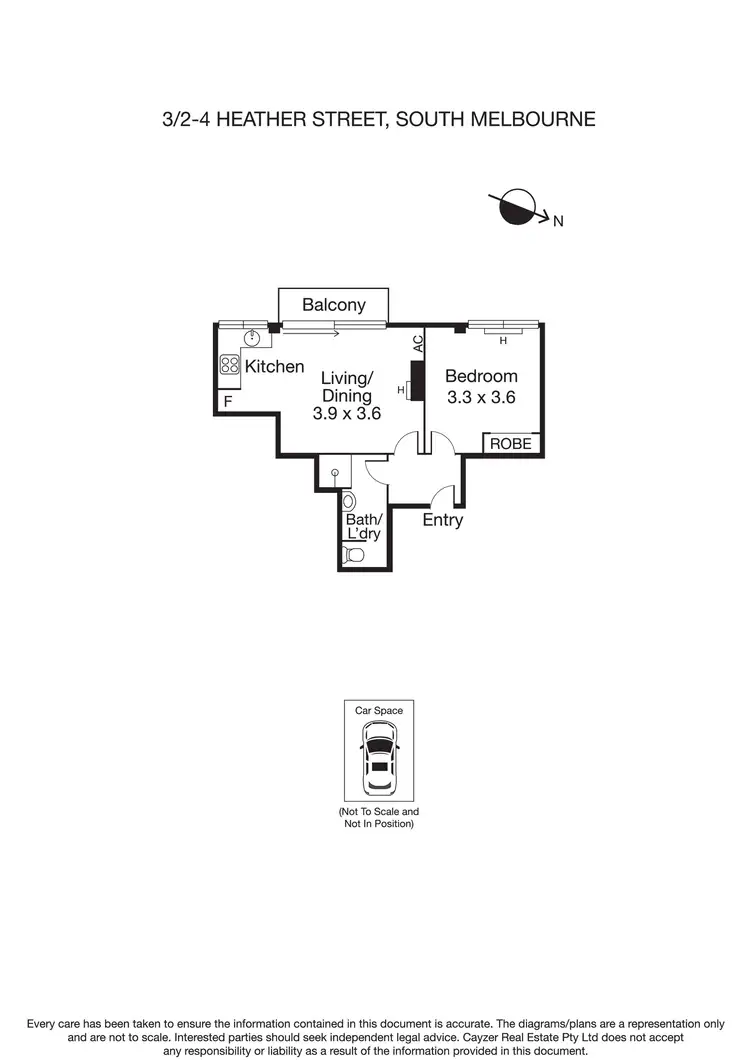 Floorplan of Homely apartment listing, 3/2-4 Heather Street, South Melbourne VIC 3205