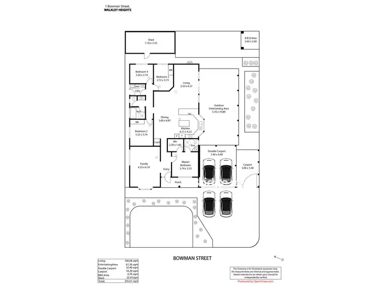Floorplan of Homely house listing, 1 Bowman Street, Walkley Heights SA 5098