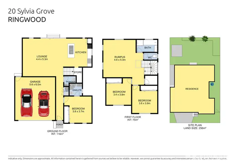 Floorplan of Homely townhouse listing, 20 Sylvia Grove, Ringwood VIC 3134