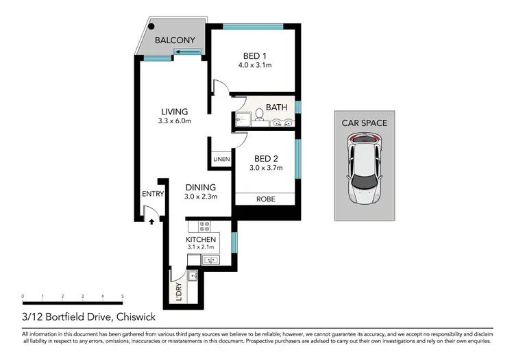 Floorplan of Homely apartment listing, 3/12 Bortfield Drive, Chiswick NSW 2046