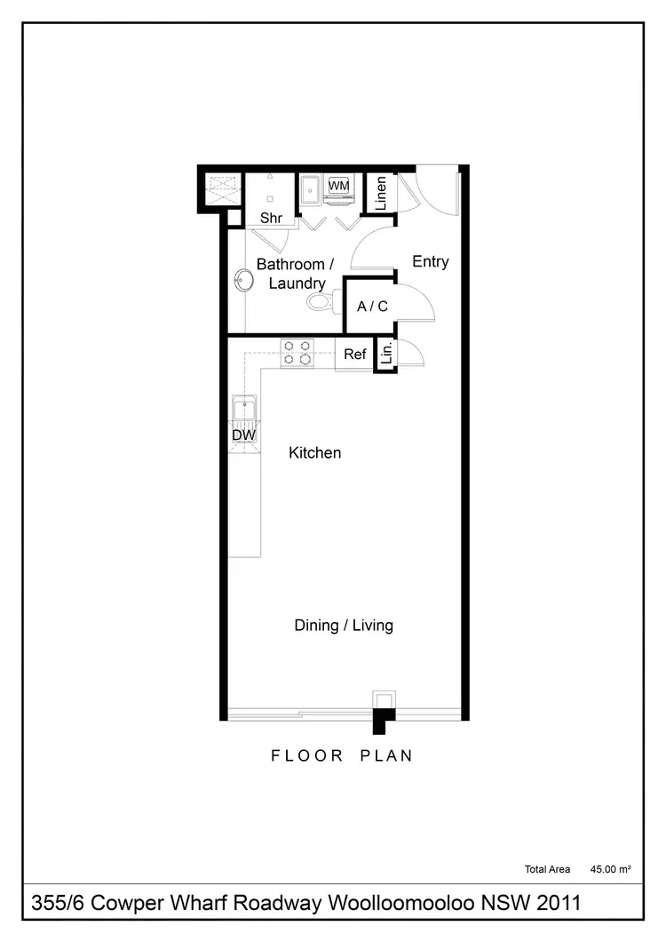 Floorplan of Homely apartment listing, 355/6 Cowper Wharf Roadway, Woolloomooloo NSW 2011