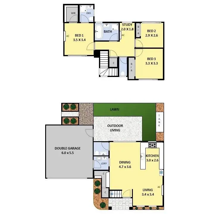 Floorplan of Homely townhouse listing, 2/19 Linnet Street, Altona VIC 3018