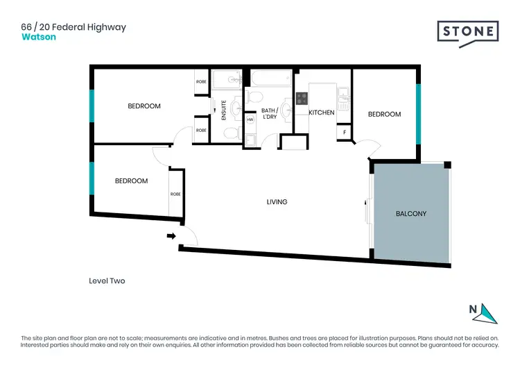 Floorplan of Homely apartment listing, 66/20 Federal Highway, Watson ACT 2602
