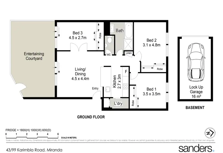 Floorplan of Homely unit listing, 43/99-111 Karimbla Road, Miranda NSW 2228