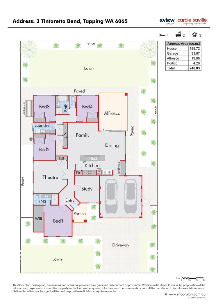 Floorplan of Homely house listing, 3 Tintoretto Bend, Tapping WA 6065