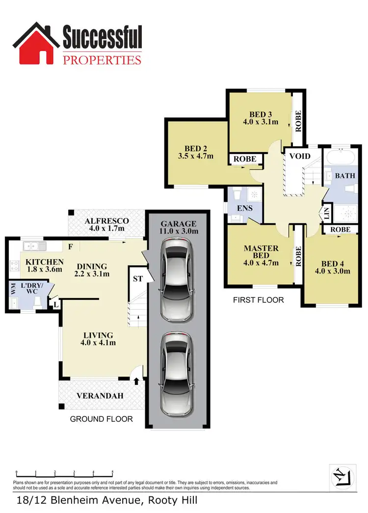Floorplan of Homely townhouse listing, 18/12 Blenheim Avenue, Rooty Hill NSW 2766