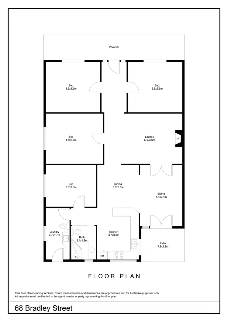 Floorplan of Homely house listing, 68 Bradley Street, Goulburn NSW 2580