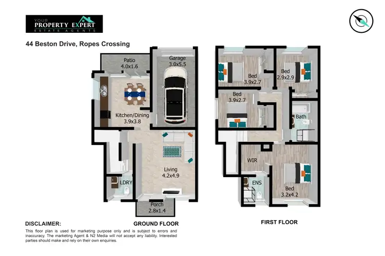 Floorplan of Homely townhouse listing, 44 Beston Drive, Ropes Crossing NSW 2760