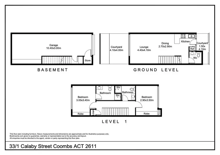 Floorplan of Homely townhouse listing, 33/1 Calaby Street, Coombs ACT 2611