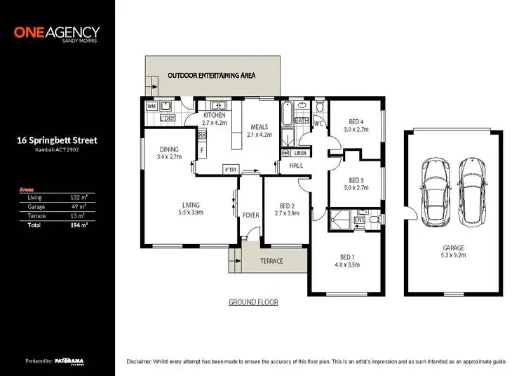Floorplan of Homely house listing, 16 Springbett Street, Kambah ACT 2902