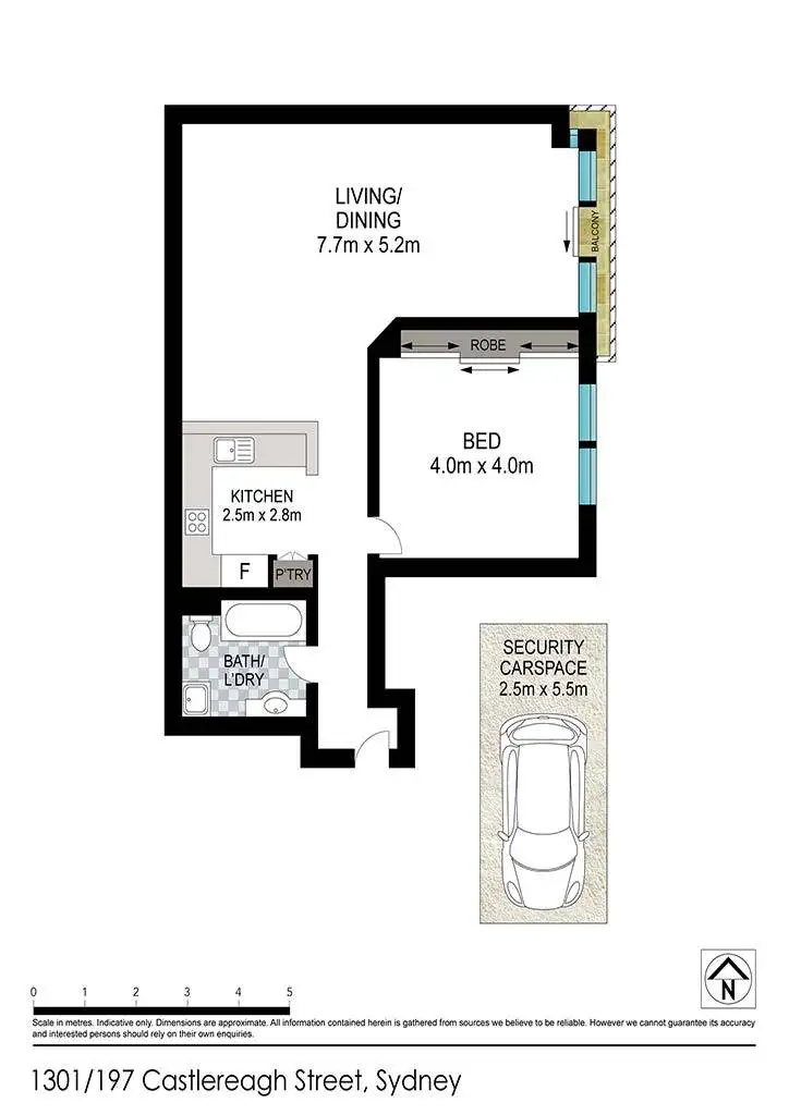 Floorplan of Homely apartment listing, Level 13/197-199 Castlereagh Street, Sydney NSW 2000