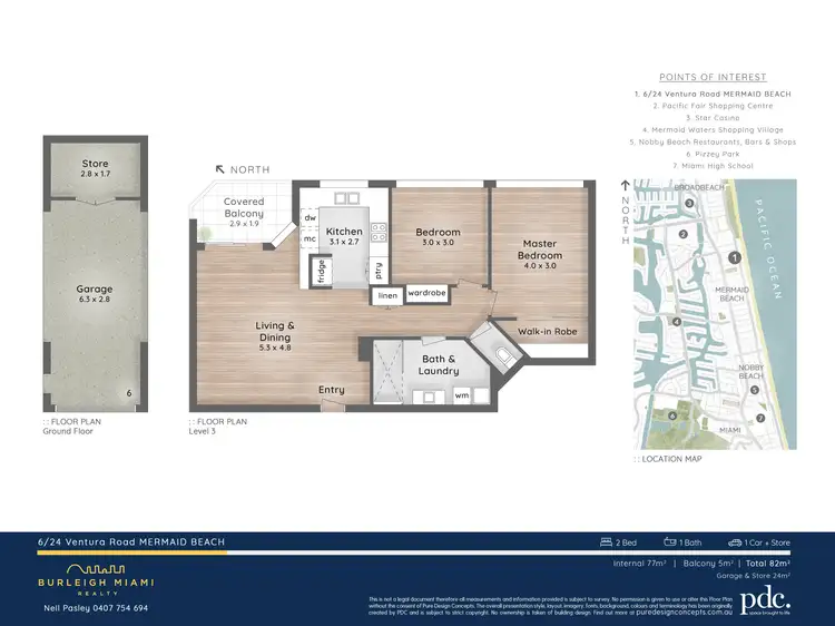 Floorplan of Homely unit listing, 6/24 Ventura Road, Mermaid Beach QLD 4218