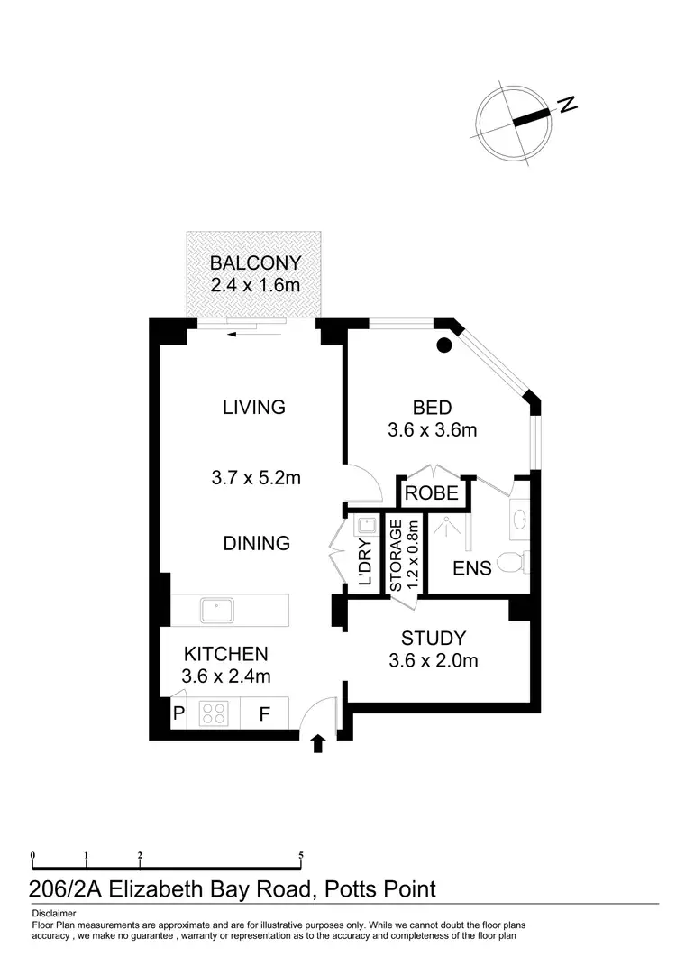 Floorplan of Homely unit listing, 206/2a Elizabeth Bay Road, Elizabeth Bay NSW 2011
