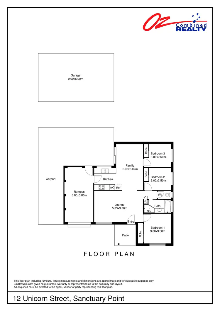 Floorplan of Homely house listing, 12 Unicorn Street, Sanctuary Point NSW 2540