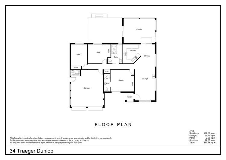 Floorplan of Homely house listing, 34 Traeger Street, Dunlop ACT 2615