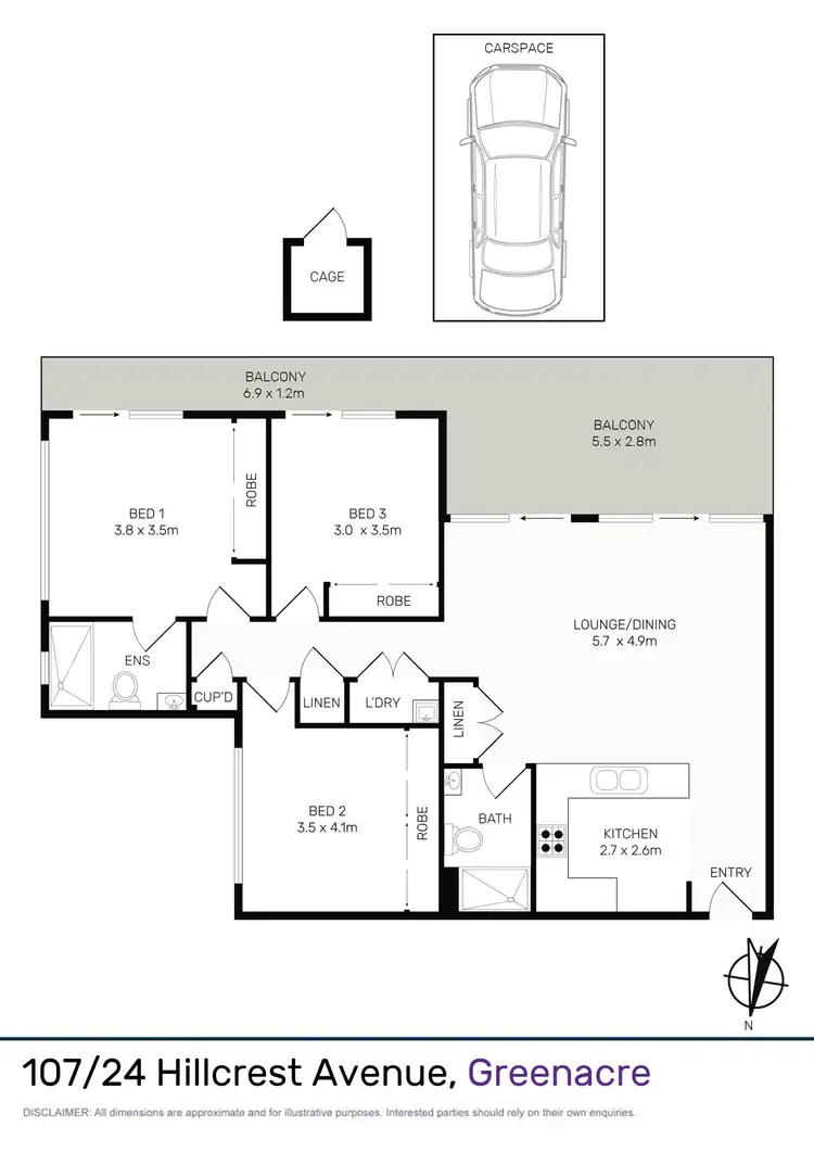 Floorplan of Homely unit listing, 107/112 Northcote Road, Greenacre NSW 2190