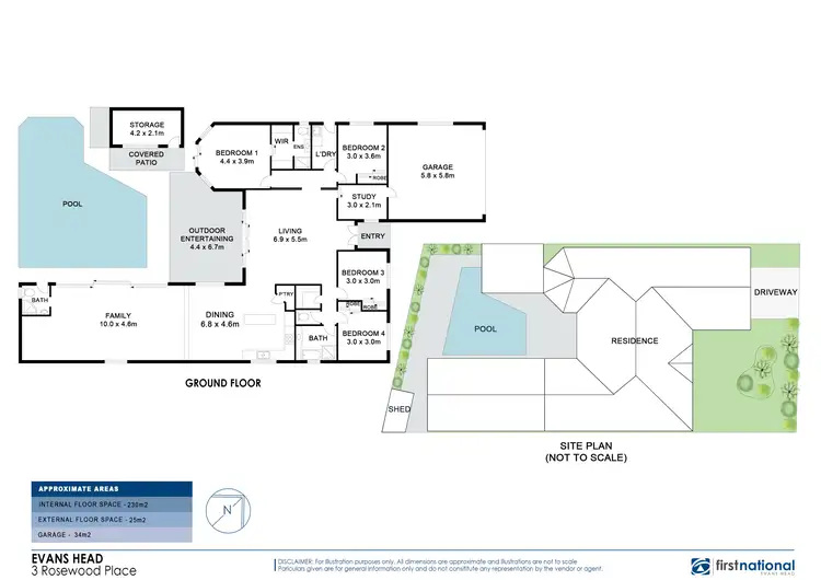 Floorplan of Homely house listing, 3 Rosewood Place, Evans Head NSW 2473