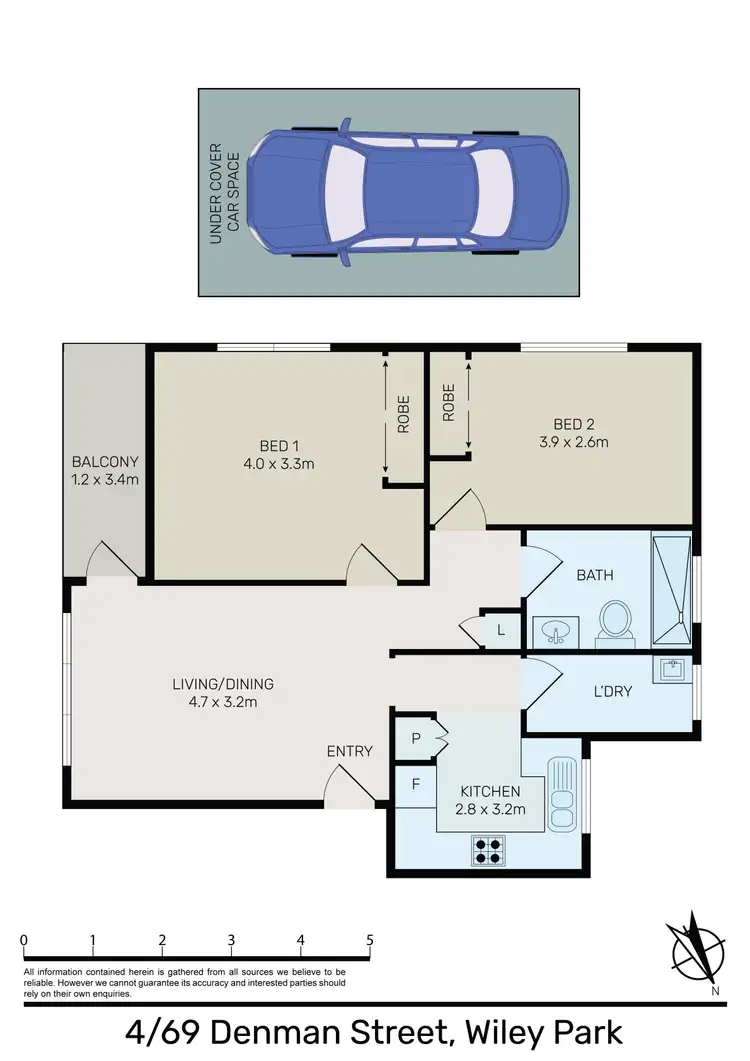 Floorplan of Homely unit listing, 4/69 Denman Avenue, Wiley Park NSW 2195