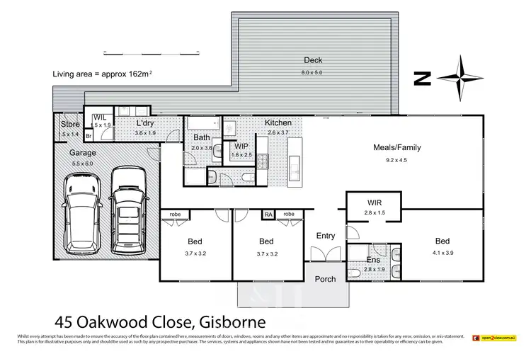 Floorplan of Homely house listing, 45 Oakwood Close, Gisborne VIC 3437