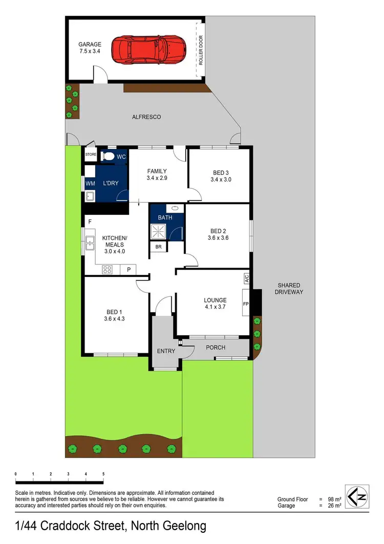 Floorplan of Homely townhouse listing, 1/44 Craddock Street, North Geelong VIC 3215