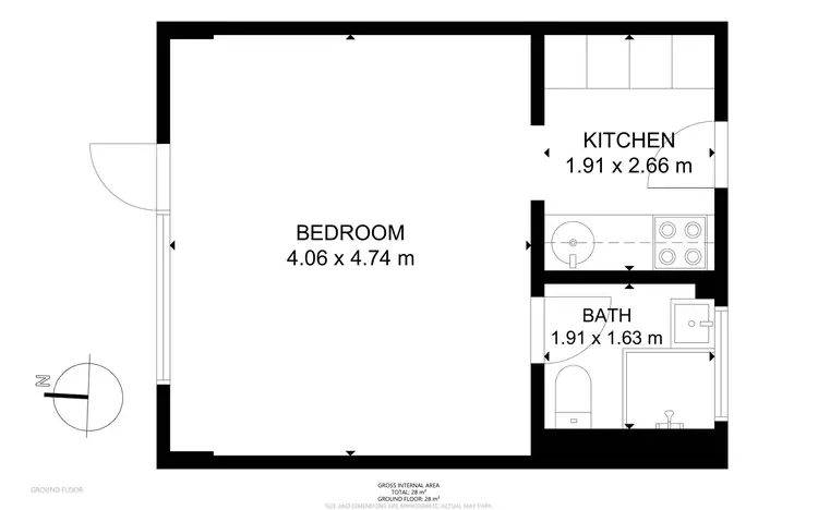 Floorplan of Homely studio listing, 4/1 McDonald Street, Potts Point NSW 2011