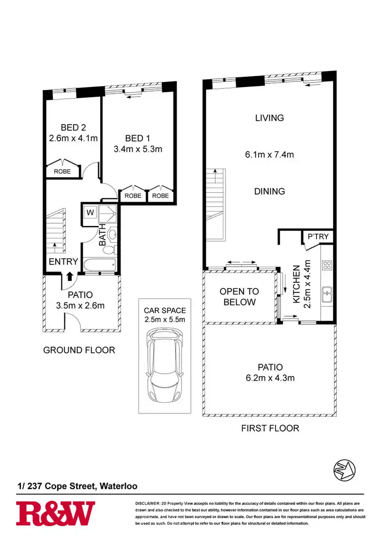 Floorplan of Homely apartment listing, 1/237 Cope Street, Waterloo NSW 2017